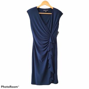 Teal Formal Evening Cocktail Dress Size 4 Faux Wrap Mini Dress